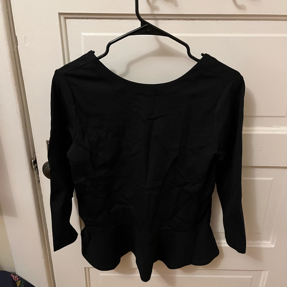 Thick black peplum blouse